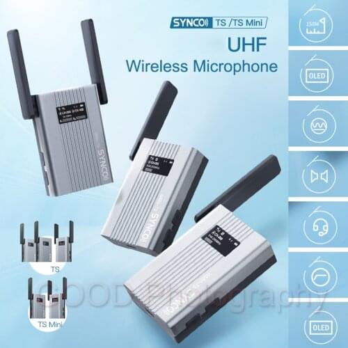 SYNCO WMic-TS Mini Professional Lapel Mic UHF Wireless Microphone System Transmitter Receiver Kit 150m Transmission Distance