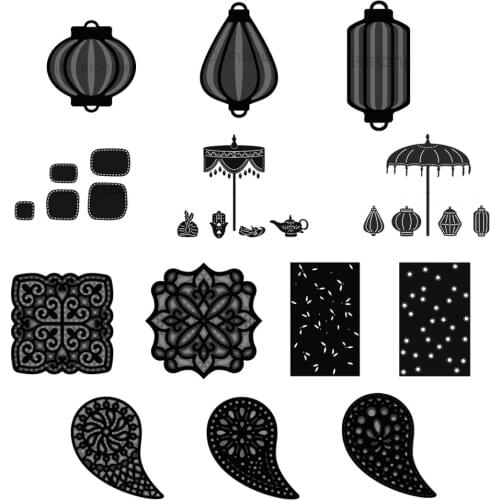 Mmao Crafts Metal Steel Cutting Dies Lantern 3D shape decoration Stencil For DIY Scrapbooking Paper/photo Cards Embossing Dies
