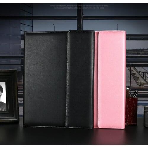 Multifunctional Business Portfolio Padfolio File Folder Document Organizer A4 PU Leather Folders Business Card Holder Note Pad