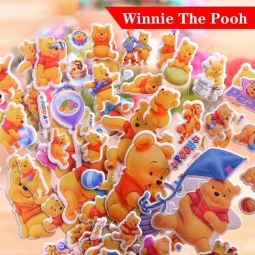 6-12 pcs/set Disney toy sticker Disney Frozen2 Winnie The Pooh Minnie Sofia Princess Toys Cartoon 3D Stickers girls boy Stickers