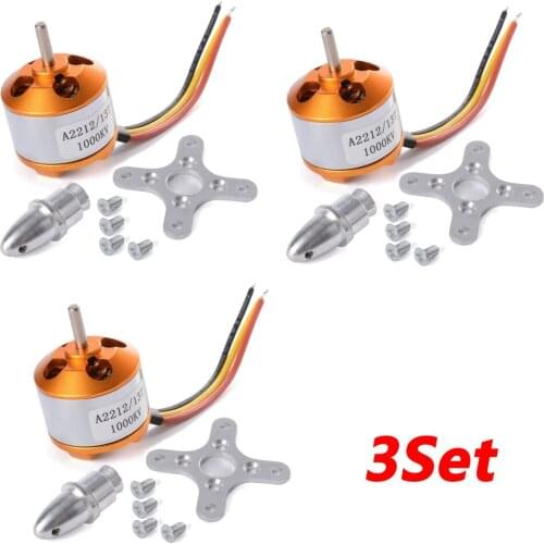 3Set/Lot A2212 13T 1000KV Brushless Motor Spare Part Kit for RC Aircraft Drone Plane Brushless Outrunner Motor Accessory