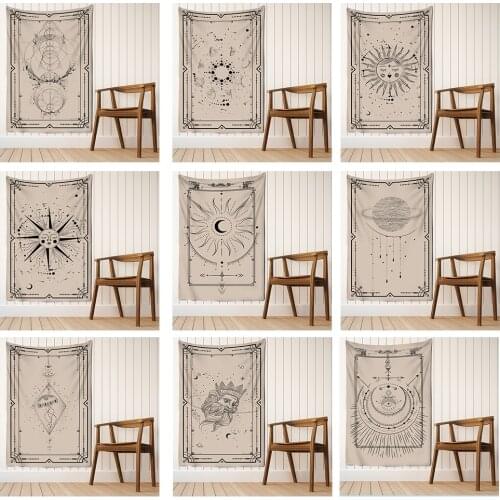 Star And Moon Tarot Tapestry Wall Hanging Bohemian Hippie TAPIZ Mandala Witchcraft Art Room Home Decor