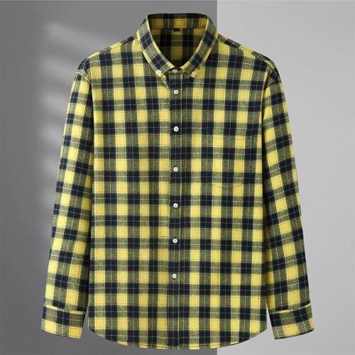 Plus Size 8XL New Men Shirt Brand Casual Mens Shirt Long Sleeve Flannel Plaid Shirt Men Smart Casual Men Shirts Male Clothes