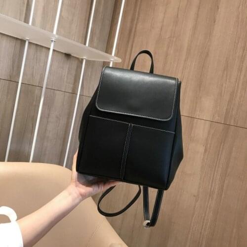 2020 Backpack Women New Preppy Style Solid Leather Kawaii School Backpacks Casual Fashion Female Harajuku Travel Shoulder Bags