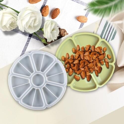 1pcs DIY Epoxy Resin Storage Tray Round Mold For Petal Fruit Tray Food Plate Storage Box DIY Crafts Making 31x22cm