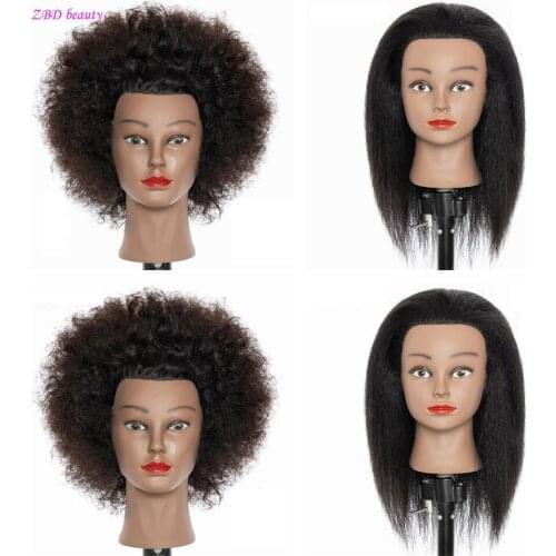 Real Hair Professional Styling Mannequin Head For Braiding African Mannequin Practice Dummy Head For Hairdressing Training