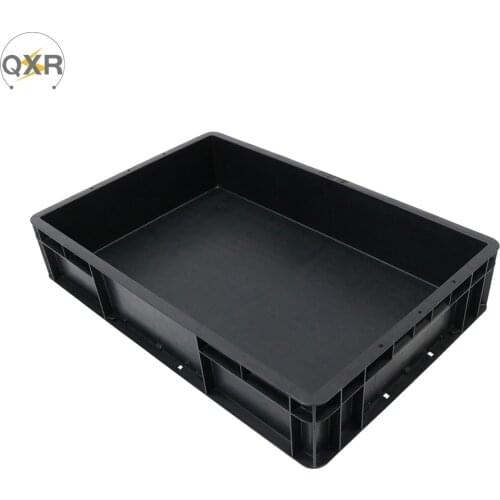 Q-EU4611 600X400X120mm Antistatic Plastic ESD Black Recycled Storage EU Box