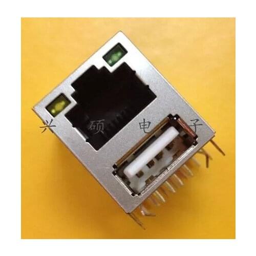 Network socket RJ45 Bring Lamp Bring USB Network Interface Bring Shield 56 Interface Connector Socket