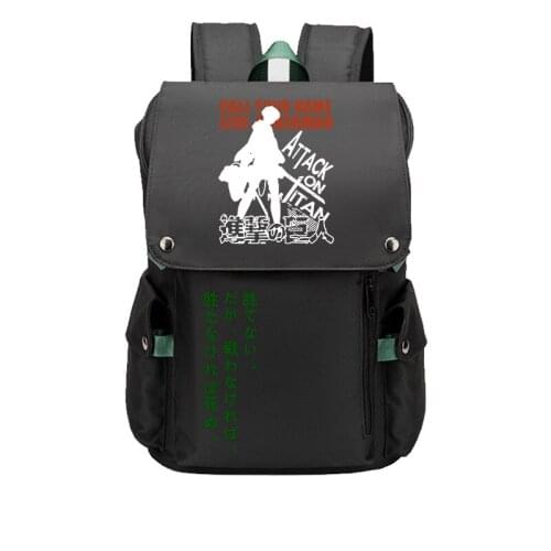 Attack on Titan Anime School Bags Large Flap Bookbag Oxford Travel Women Back Pack Boys Men USB Charging Laptop Backpack