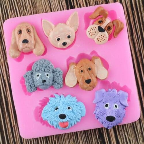 Dogs Shape Silicone Fondant Cake Decorating Mold Chocolate Polymer Clay Mould Animal Cake Tool