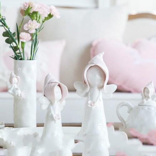 Creative Gift Vase Desktop Ceramic Decoration Valentines Day Gift Home Decoration Small Powder Cap Sister Vase