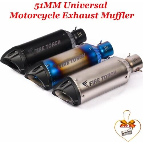 51mm Universal Motorcycle Exhaust Pipe Muffler Escape Moto With Laser For Z900 CBR650 CBR1000RR CB400 YZF Motorcross
