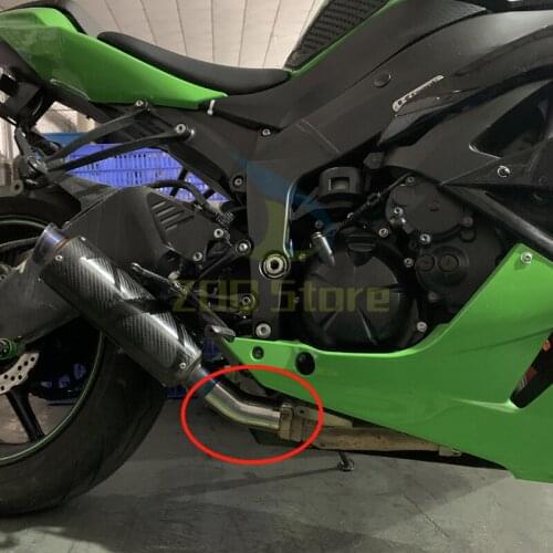 Slip-on For Kawasaki ZX6R ZX10R ZX 6R ZX 10R Motorcycle Exhaust Muffler Stainless Steel Middle Pipe Section Adapter