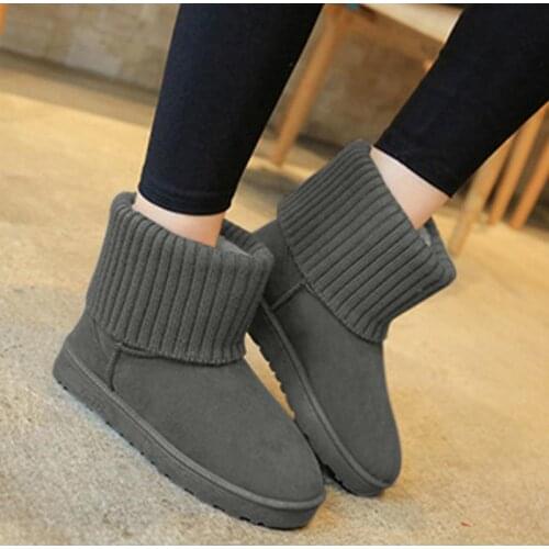 Winter Snow Boots For Women Thick Plush Warm Ladies Ankle Boots Slip On Solid Classic Female Short Booties Non-slip Woman Shoes
