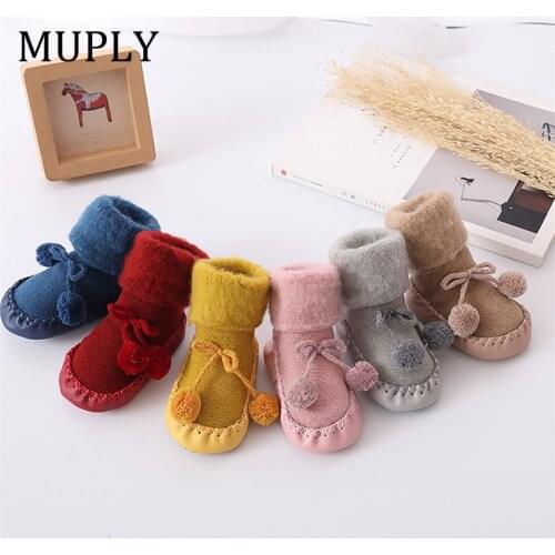 Winter Baby Socks Girl Boy Socks Chaussette Infant Cotton Baby Leg Warmers Children Floor Socks Anti-Slip Baby Step Socks