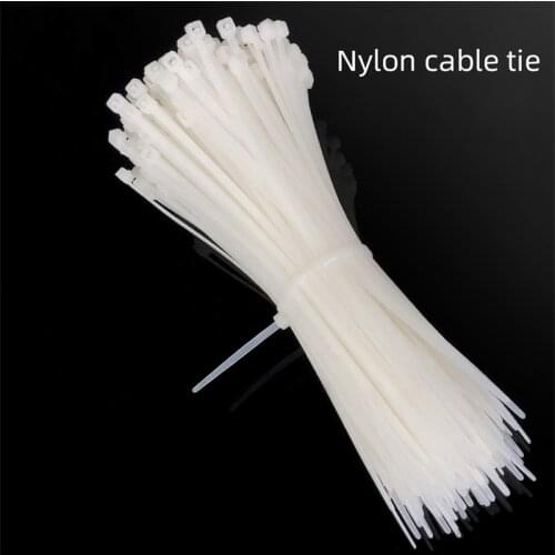 100pcs White Self-Locking Nylon Cable Ties Set Assorted Releasable Plastic Zip Loop Wrap Bundle Ties