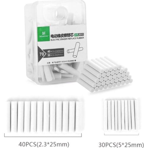 2.3mm 5mm Electric Eraser Refill Eraser With 40Pcs+30Pcs Refills Replacement Erasers Sketch Erasers 19QA