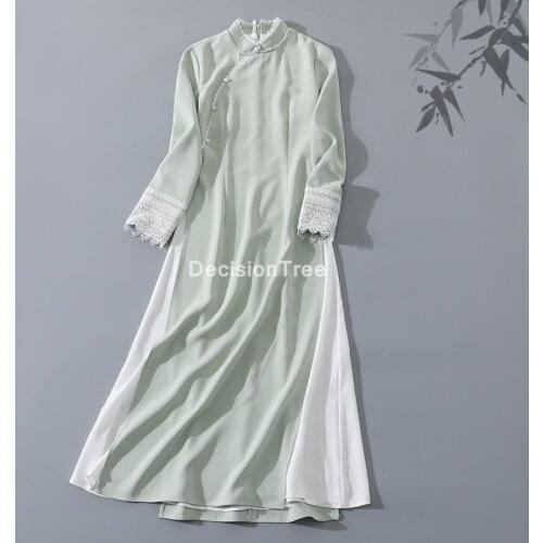 2021 vietnam style dress vietnam aodai vietnam traditional dress aodai chiffon cheongsam dress robe vietnam ao dai dress