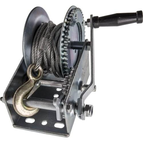 3500 lbs Dual Gear Hand Winch Hand Crank Manual Boat fOR ATV RV Trailer w/33ft Cable
