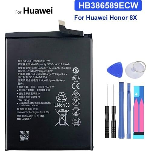HB386589ECW Battery For Huawei Honor 8X Honor8X Mobile Bateria