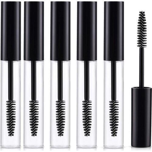 FreeShip 10pcs Empty DIY Mascara Container,plastic Mascara Tube 10ml With Black Eyelash Wand, Rubber Inserts and Funnels