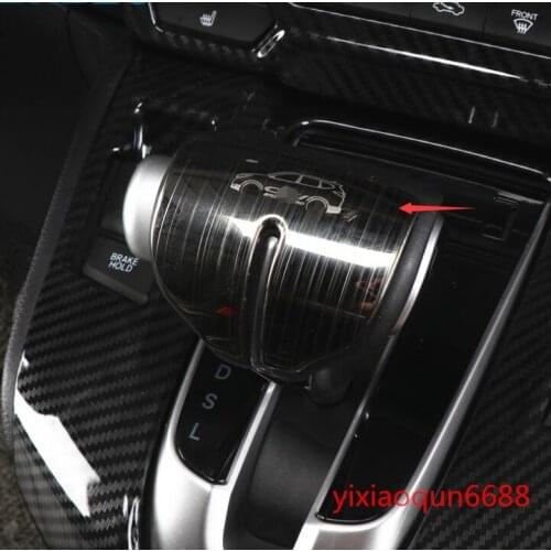 Fit For Honda CRV CR-V 2017-2018 Black titanium Car Gear Shift Stick Knob Cover Trim 1pcs