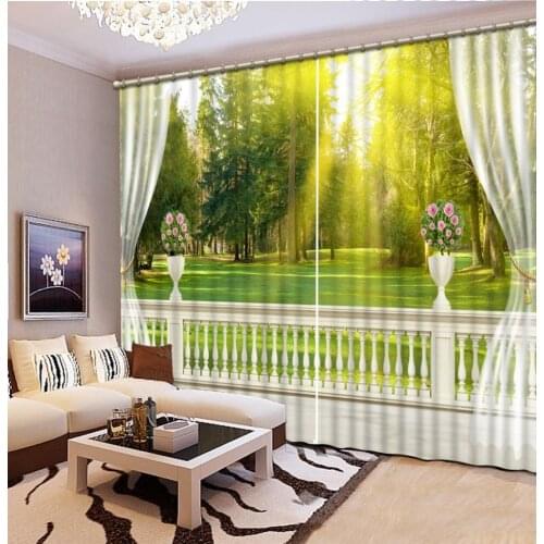 Decorative window curtains nature scenery fashion decor home decoration for bedroom