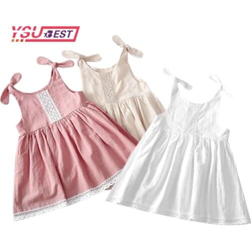 2021 New Spring Summer Kids Leeveless Dresses Lace Girls Cute Lovely Princess Dress Baby Child Fashion Clothes for Toddler