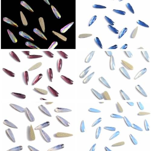 DIY Nail Art Water Drop Flatback Glass Rhinestones For Nails Art Decoration Sticker Strass Crystals Chaton Use Glue DIY