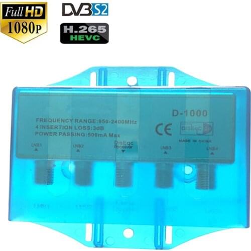 DVB-S/S2 Waterproof 4 in 1 DiSEqc Switch 2.0 best signal Multi-Switch Splitter 4 LNB antenna dish For Satellite Receiver tuner