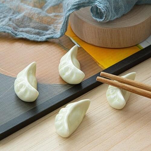 Dumplings Shape Ceramic Chopstick stand Holder Home Decoration ornaments Spoon Fork Chopsticks Rest Rack Tableware Pen Holder