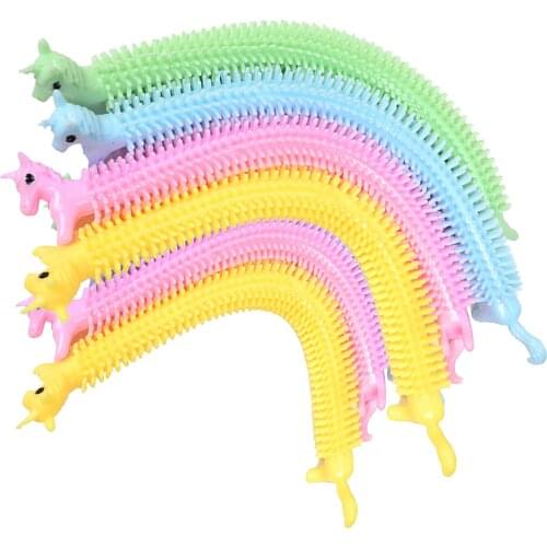 6/12PCS Fidget Sensory Toy Unicorn Elastic Rope Stretchy String Autism Needs Special Stress Reliever Toys For Adult And Kids