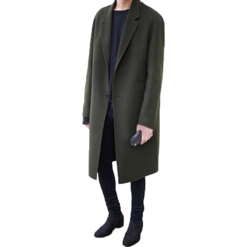 Cashmere Mens 50%-69% Coat Turn-down Collar Wool Coat Men Winter Jacket Men Long Thick Mens Clothing New Overcoat WUJ1090 's