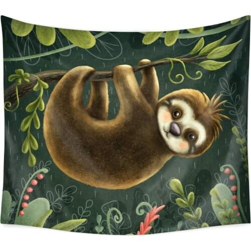 Sloth on Trees Wall Hangings Tapestries Bedroom Living Room Dorm Decor
