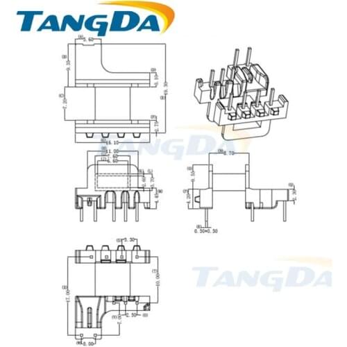 Tangda EM EM15 Type 5+4 pin 9P Bobbin magnetic core + skeleton ferrites Power Transformer housing PC44