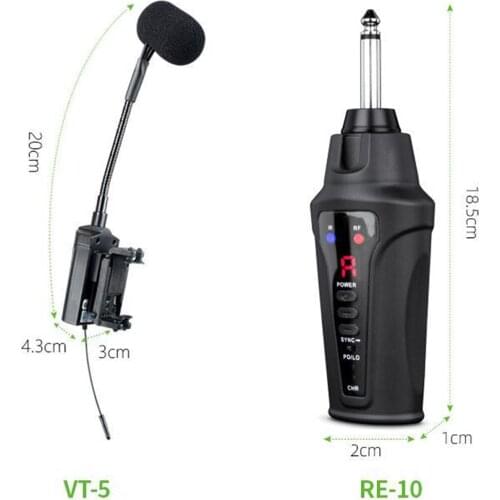 Wireless Violin Microphone Cardioid 6.35mm Receiver Mic for 4/4 Size Violins