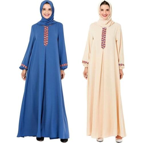 Fashion Women Long Sleeve Dress Muslim Abaya Arab Jilbab Islamic Kaftan Robe Ethnic Style Vintage Gown Autumn Winter Dress New