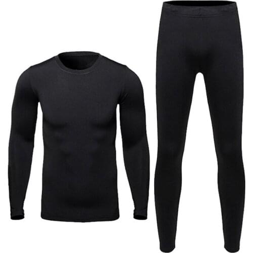 Men Motorcycle Fleece Thermal Outdoor Sport Underwear Skiing Motocross Winter Warm Base Layers Tight Long Johns Tops & Pants Set