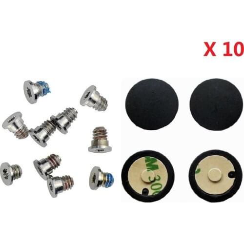 10sets/lot Bottom Case Screws Set & Bottom Case Rubber Feet 4pcs/set For Apple Macbook Pro 13'' 15'' Retina A1425 A1502 A1398