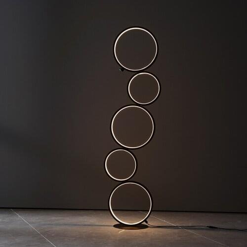 Nordic Modern Led Ring Shape Home Living Room Bedroom Decor Indoor Lighting Floor Lamp for Salon Standing Light Bedside Lamp