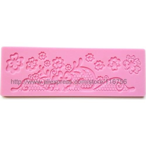 NEW! Free Shipping Fondant Cake Instant Lace Silicone Mold Sugar Paste Sugar Art Tools Cake Decoration LM-10 Lace & Flowers