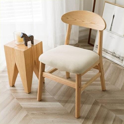 Solid Color Grain Elastic Stool Cushion Cover for Restaurant Dining Chair In Hotel Wedding Banquet Club