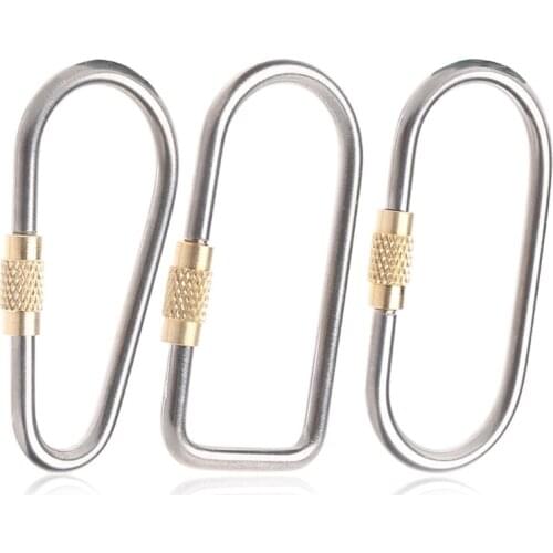 Camping Link Titanium Alloy Carabiner Keychain Hanging Lock Buckle Hook Drop Ship