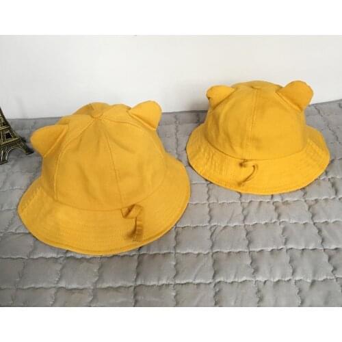 Bucket Hat Women Fishermans Hat With Ears Cute Hats Childrens Simple Outdoor Sunshade Cap Womens Ponytail Baseball Caps
