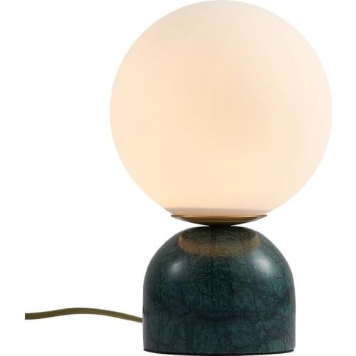All copper Nordic glass ball table lamp simple modern light luxury marble childrens room bedroom bedside desk lamp