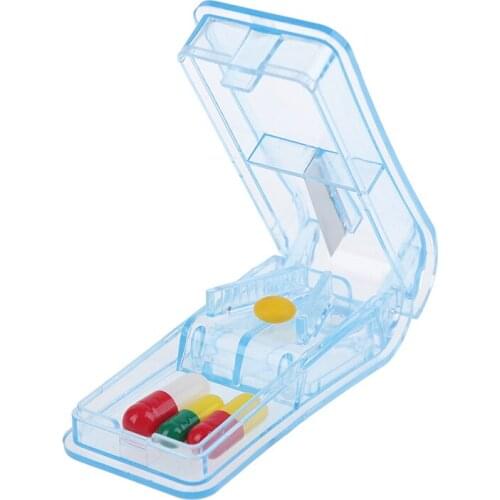 Portable Mini Pill Cases Pill Cutter Medicine Box Pill Crusher Grinder Splitter Tablet Cutter Divider Storage Case Pill Box