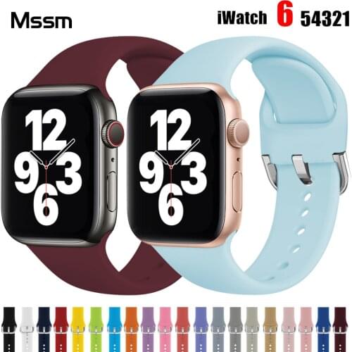 Soft Silicone Sport Band compatible For apple Watch Series 123 4 5 38mm 40mm 42mm 44mm watchband Wrist Bracelet Strap For iWatch