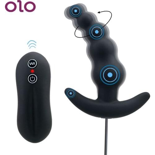 OLO Silicone Anal Plug Vibrator Vibrating Anal Beads Female Masturbation 10 Speeds Male Prostate Massager Remote Control Sex Toy
