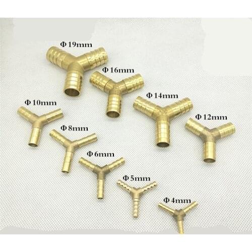 Way Brass Barb Pipe Fitting 3 way connector For 4mm 5mm 6mm 8mm 10mm 12mm 16mm 19mm hose copper Pagoda Water Tube Fittings