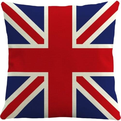 IN STOCK High Durable Home Car Bed Sofa British Flag Decorative Classic Pillow Case Cushion Cover